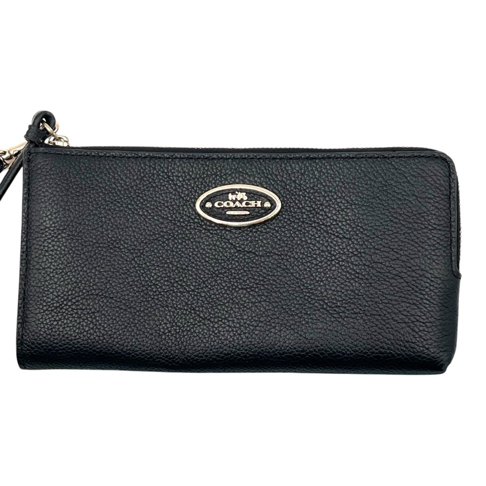Coach Black Pebble Leather L-Zip Around Organizer Wallet Wristlet Clutch 53413 - Picture 9 of 9